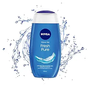 Nivea Fresh Pure Shower Gel - Sea Minerals & Aquatic Scent, Refreshing, Moisturising, 250 ml